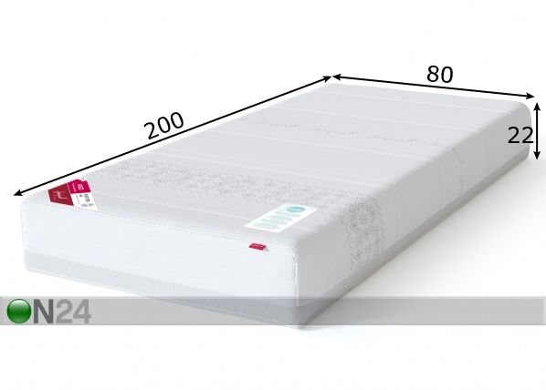 Sleepwell vedrumadrats RED Pocket Etno pehme 80x200 cm mõõdud