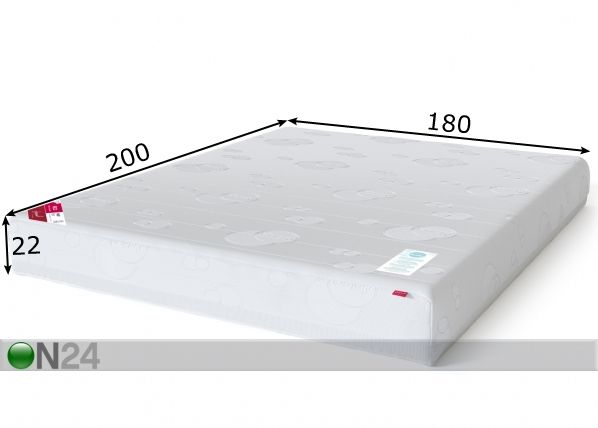 Sleepwell vedrumadrats RED Pocket Plus 180x200 cm mõõdud