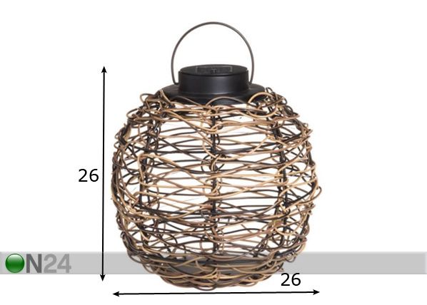 Solar Latern Tarmo H26 cm mõõdud