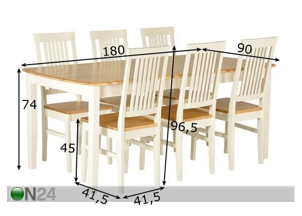 Söögilauakomplekt mõõdud