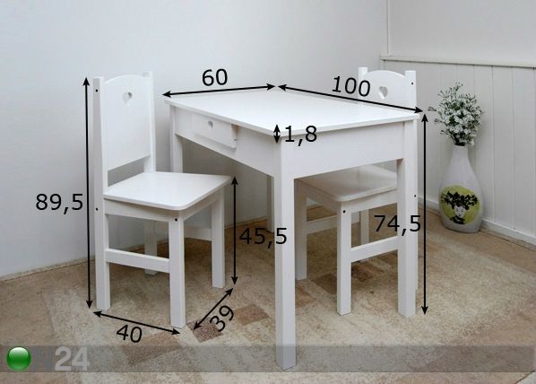 Söögilauakomplekt Viola mõõdud