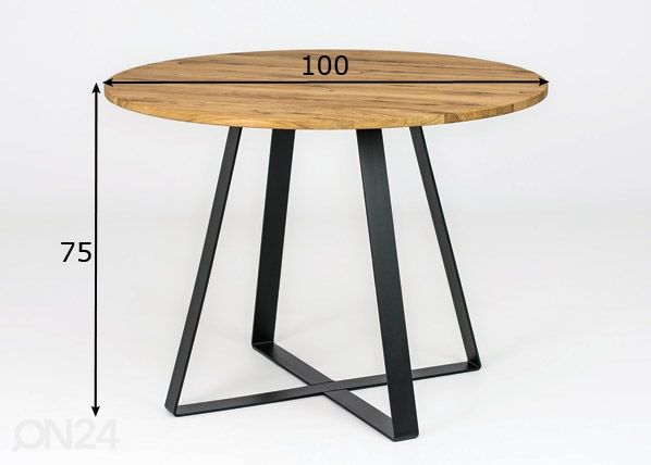 Söögilaud Ø 100 cm mõõdud