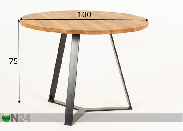 Söögilaud Ø 100 cm mõõdud