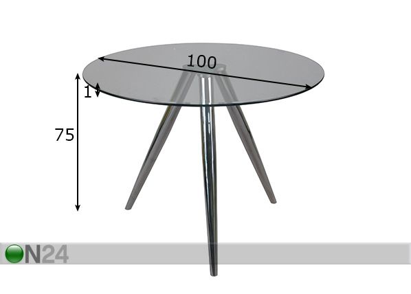 Söögilaud Ø 100 cm mõõdud