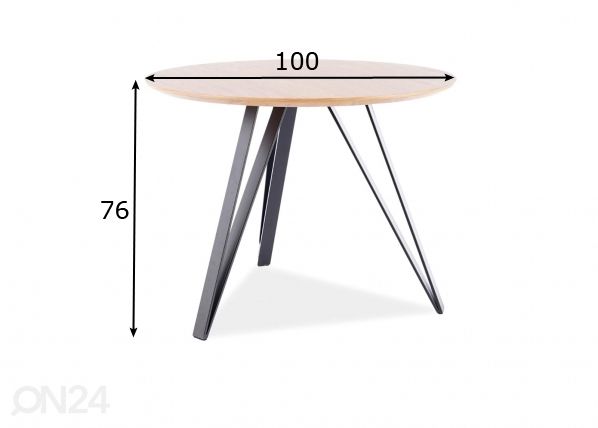 Söögilaud Ø 100 cm mõõdud