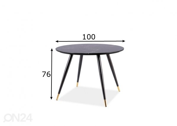 Söögilaud Ø 100 cm mõõdud