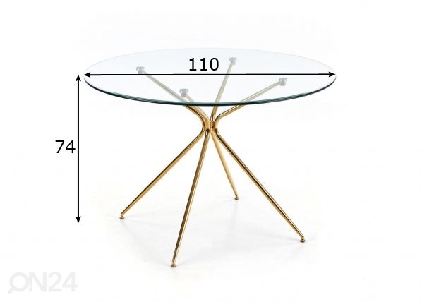 Söögilaud Ø 110 cm mõõdud