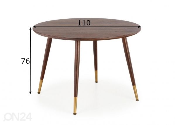 Söögilaud Ø 110 cm mõõdud