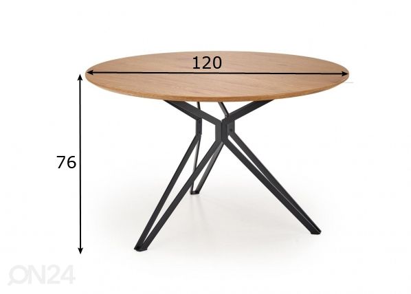 Söögilaud Ø 120 cm mõõdud