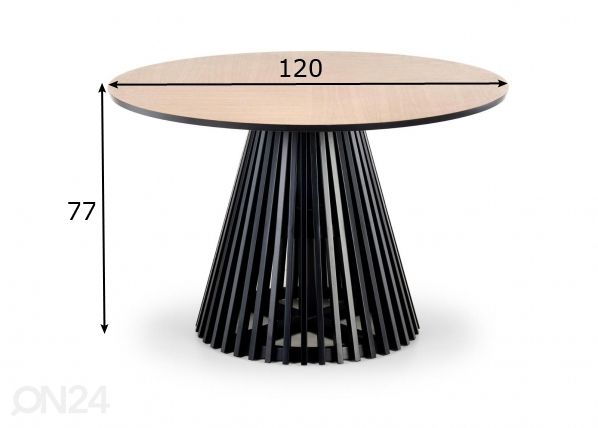 Söögilaud Ø 120 cm mõõdud