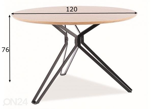 Söögilaud Ø 120 cm mõõdud