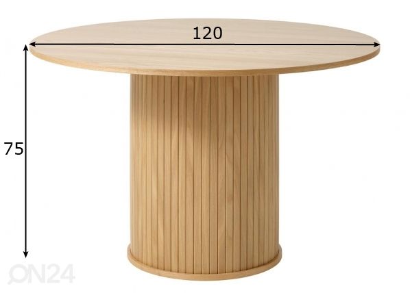 Söögilaud Ø 120 cm mõõdud