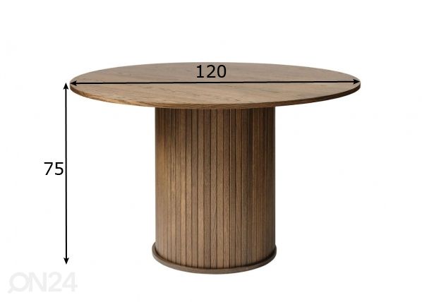 Söögilaud Ø 120 cm mõõdud
