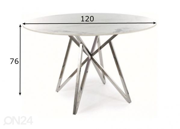 Söögilaud Ø 120 cm mõõdud