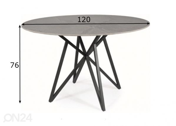 Söögilaud Ø 120 cm mõõdud