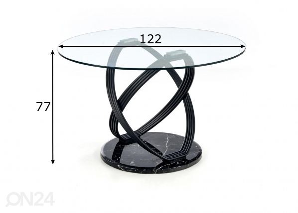 Söögilaud Ø 122 cm mõõdud