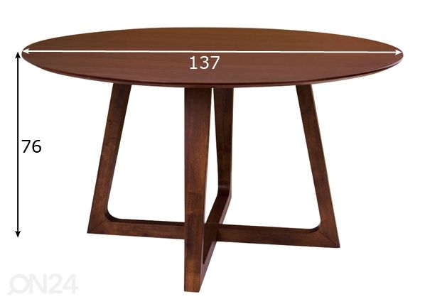 Söögilaud Ø 137 cm mõõdud