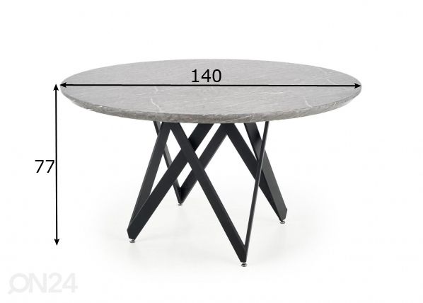 Söögilaud Ø 140 cm mõõdud