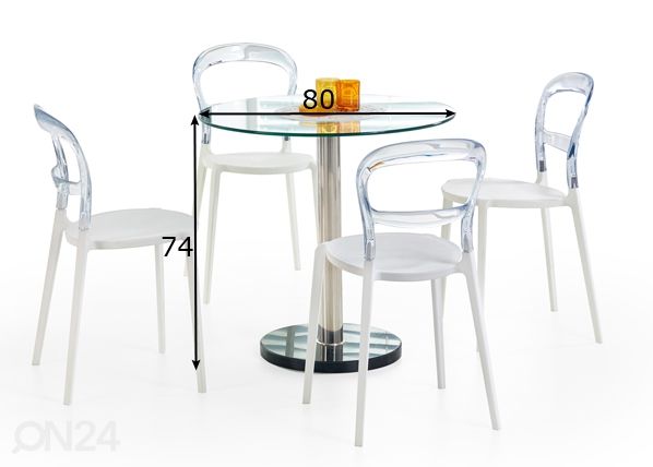 Söögilaud Ø 80 cm mõõdud