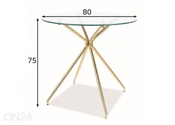 Söögilaud Ø 80 cm mõõdud