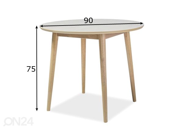Söögilaud Ø 90 cm mõõdud