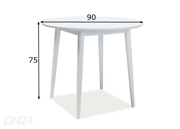 Söögilaud Ø 90 cm mõõdud