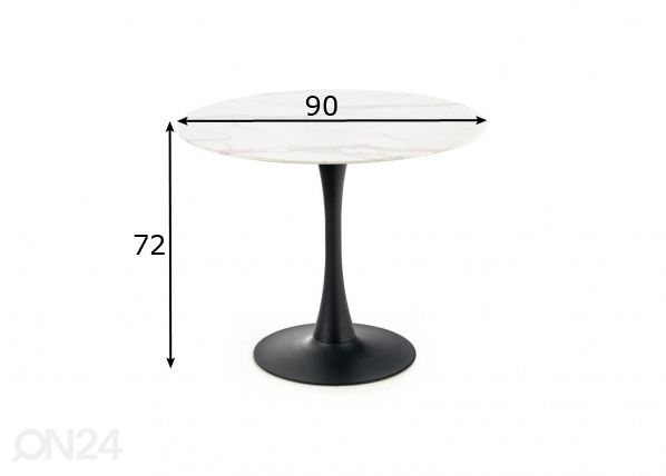 Söögilaud Ø 90 cm mõõdud