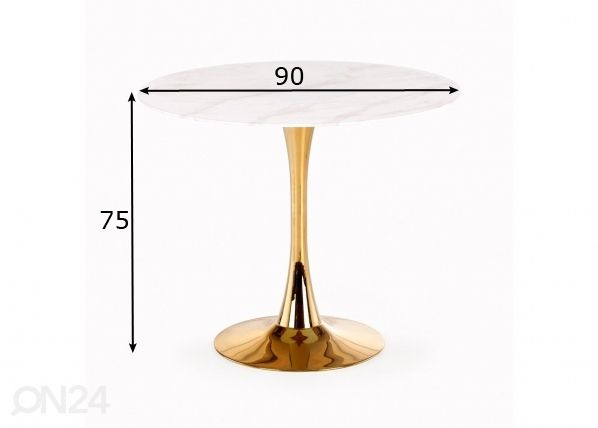 Söögilaud Ø 90 cm mõõdud