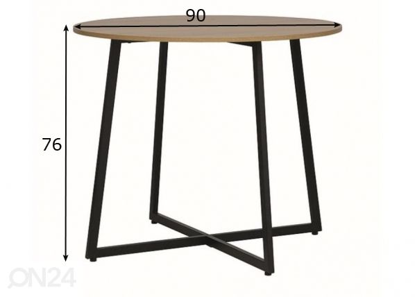 Söögilaud Ø 90 cm mõõdud