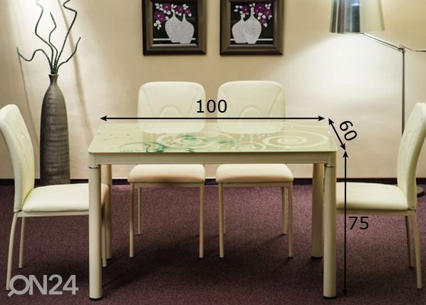 Söögilaud 100x60 cm mõõdud