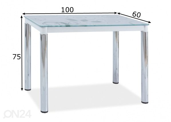Söögilaud 100x60 cm mõõdud