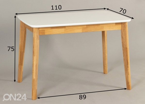 Söögilaud 110x75 cm mõõdud