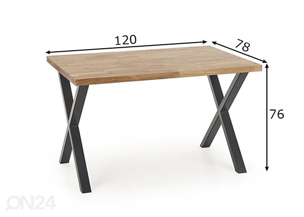 Söögilaud 120x78 cm mõõdud