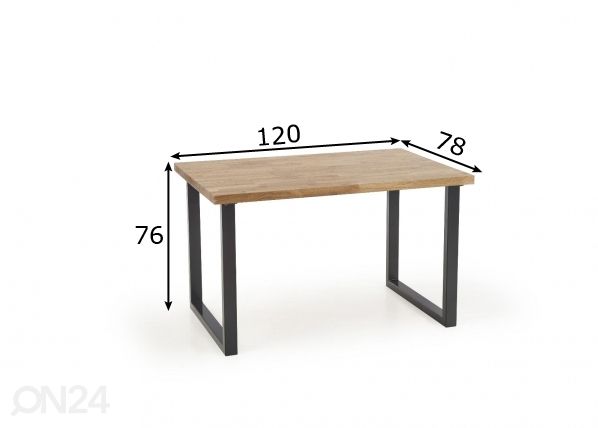 Söögilaud 120x78 cm mõõdud