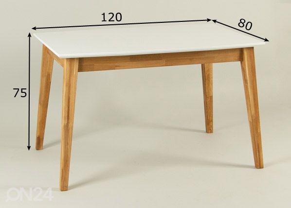 Söögilaud 120x80 cm mõõdud