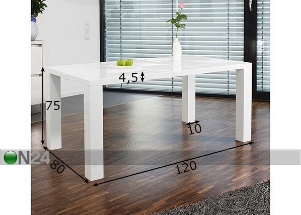 Söögilaud 120x80 cm mõõdud