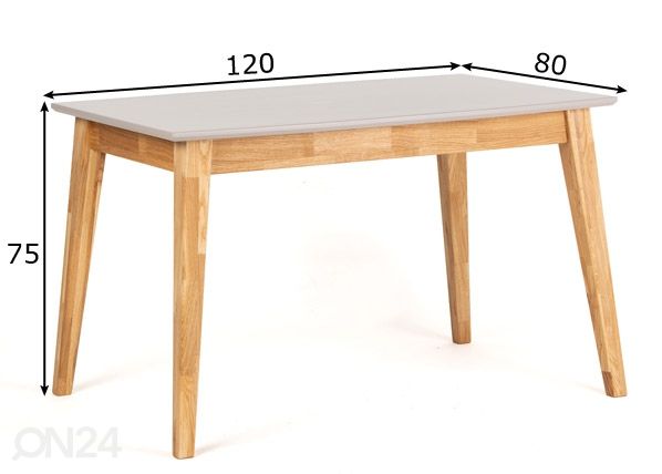Söögilaud 120x80 cm mõõdud