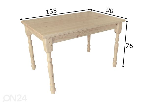 Söögilaud 135x90 cm mõõdud