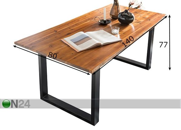 Söögilaud 140x80 cm mõõdud