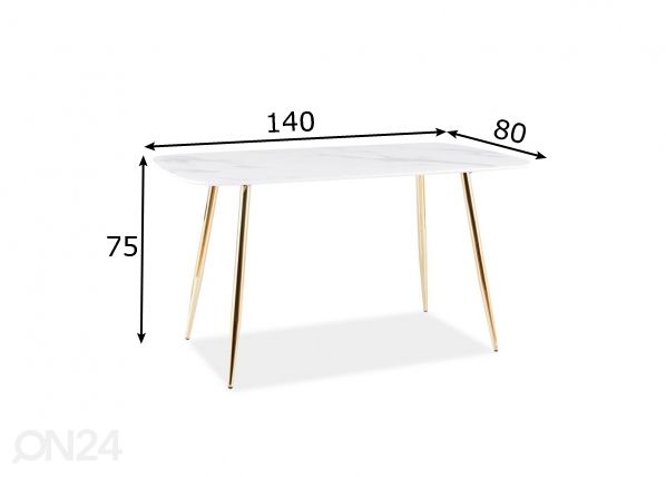 Söögilaud 140x80 cm mõõdud