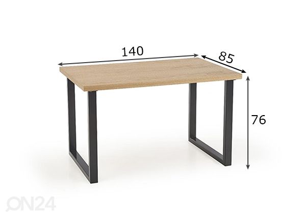 Söögilaud 140x85 cm mõõdud