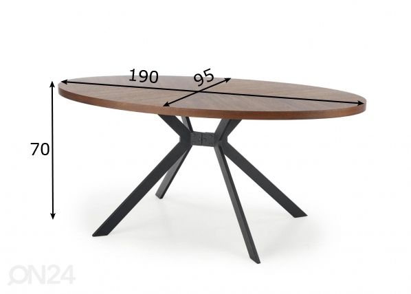 Söögilaud 190x95 cm mõõdud