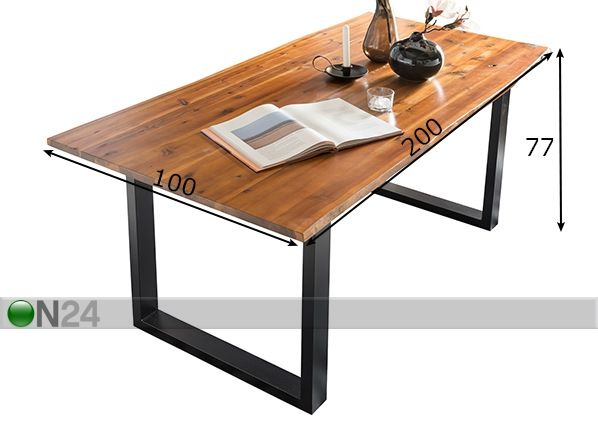 Söögilaud 200x100 cm mõõdud