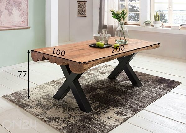 Söögilaud 200x100 cm mõõdud