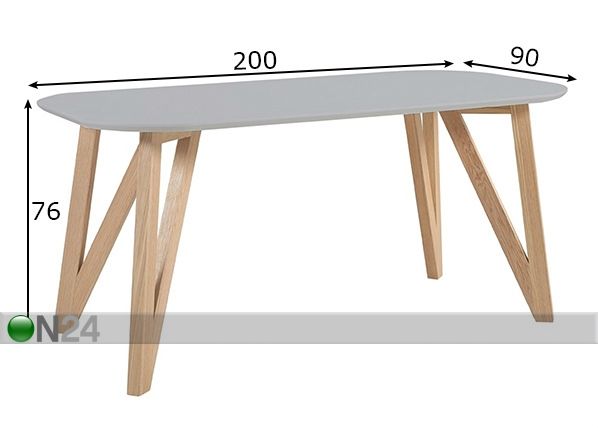Söögilaud 200x90 cm mõõdud