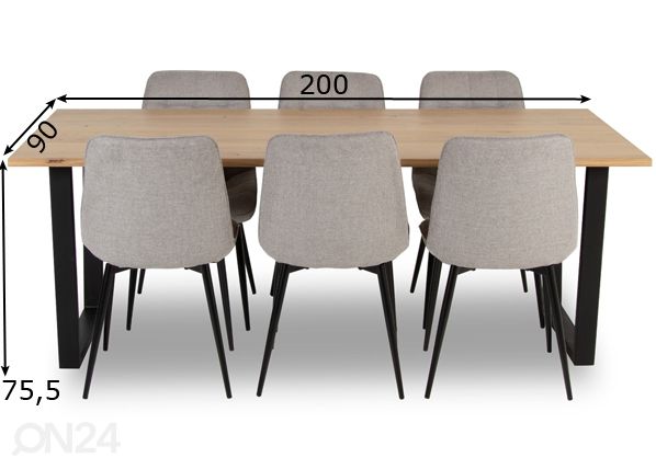 Söögilaud 200x90 cm mõõdud