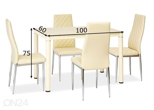 Söögilaud 60x100 cm mõõdud
