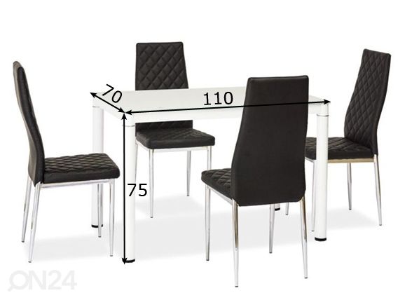 Söögilaud 70x110 cm mõõdud