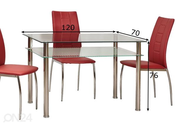 Söögilaud 70x120 cm mõõdud