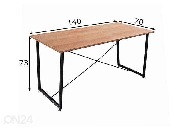 Söögilaud 70x140 cm mõõdud